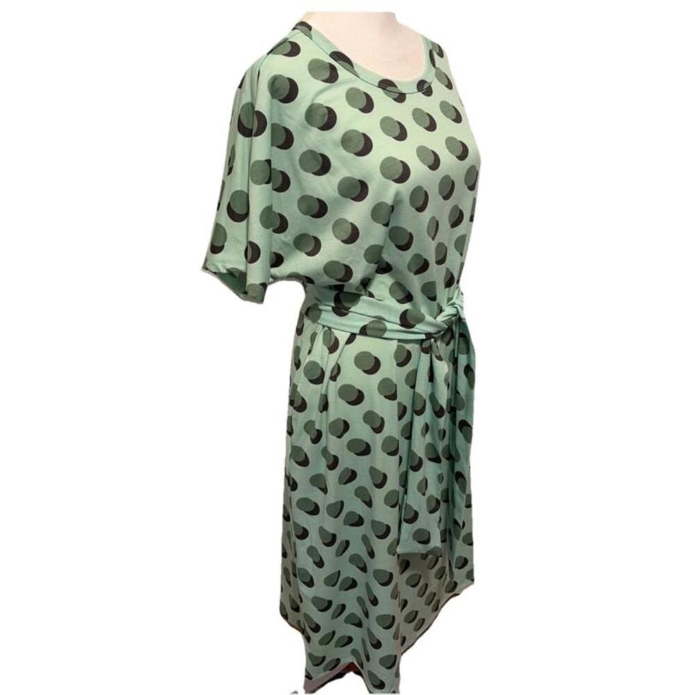 NWT LuLaRoe Marly Light Green Polka Dot SS Dress With Poclets Size XL (W 18-20) - Picture 3 of 8